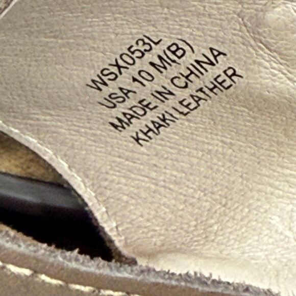 Propet Womens 2” wedge heel khaki leather sandal size 10 - Picture 4 of 8